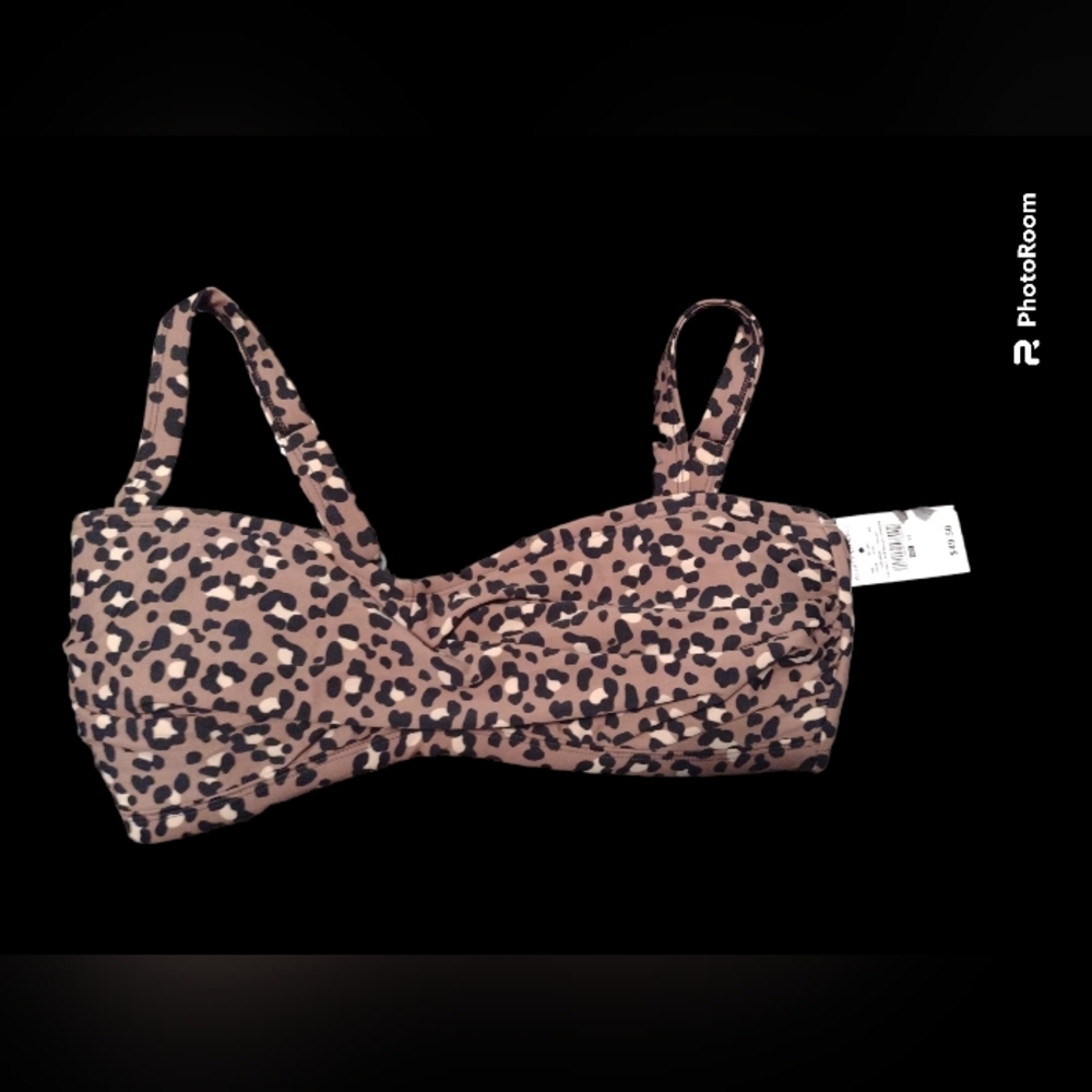 Ashley Stewart cheetah print bikini top sz 12 NEW W TAGS $49.50
